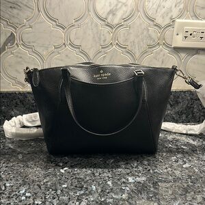 Kate Spade Black Leather purse with handle and strap NWOT
